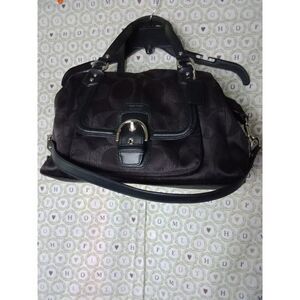 Coach No. J1382-F26243 Brown w/Black Leather Signature Campbell Handbag